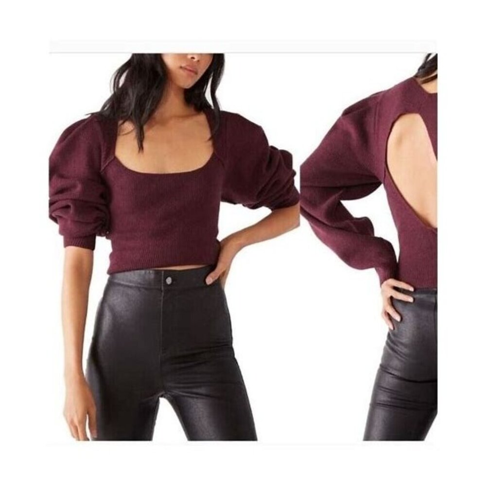 Wine- Free People Sweater